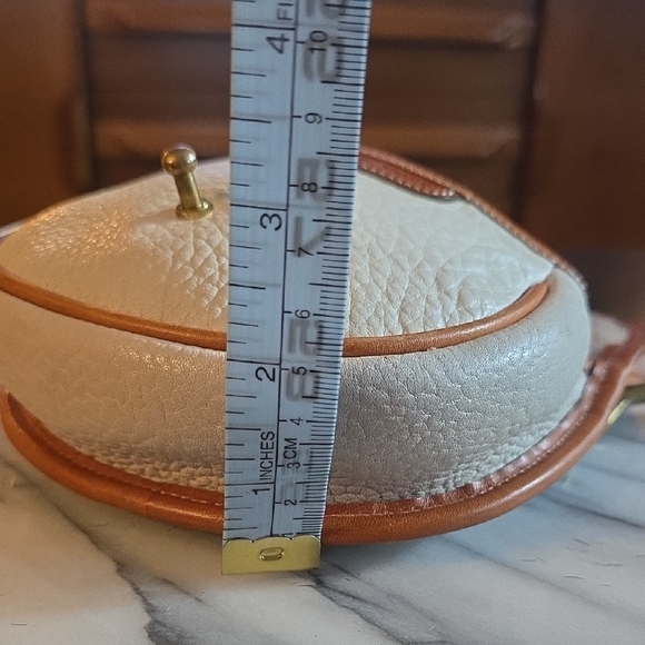 Dooney & Bourke Tiny Cream and Tan Leather Crossbody/belt Bag π - Picture 8 of 17